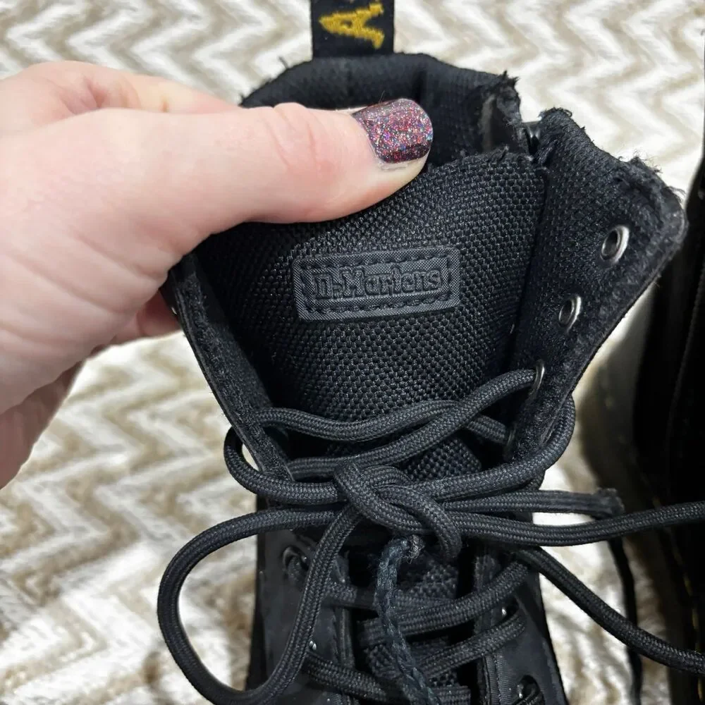 Dr. Martens COMB J Lace Up Ankle Zip Combat Boots Unisex Kids Size 2